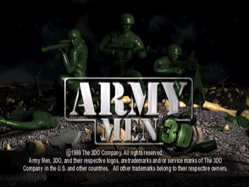 Army Men 3D title screen for Playstation